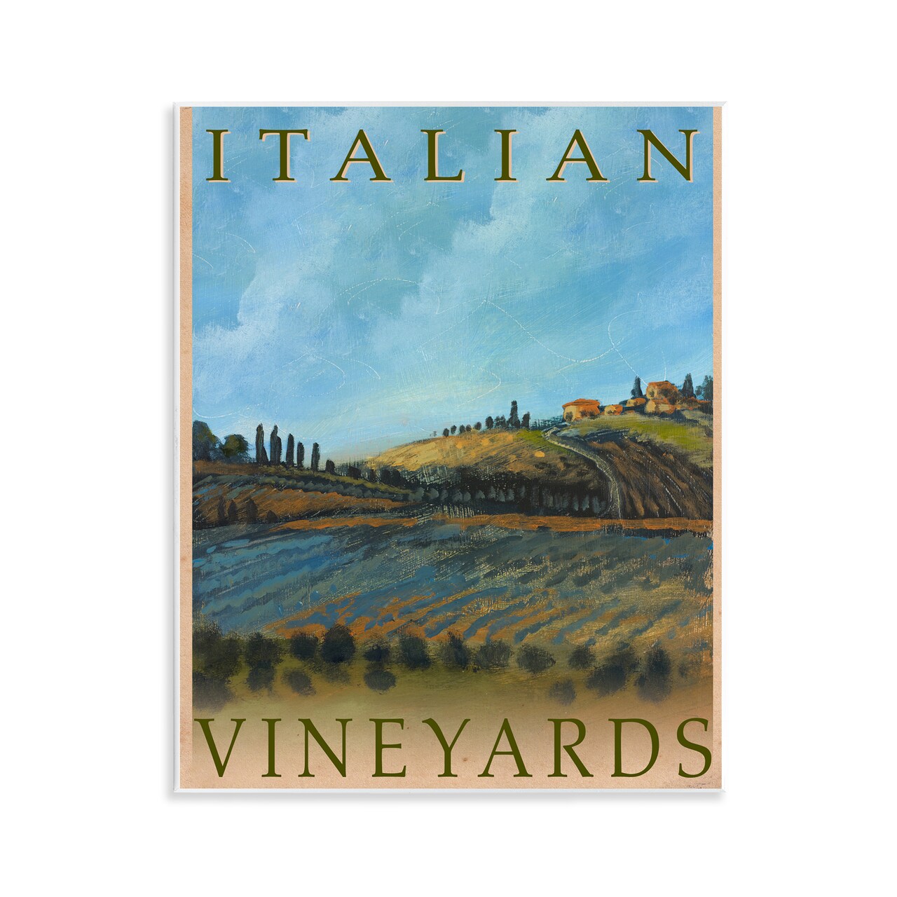 Stupell Industries Italian Vineyards Vintage Poster Wall Plaque, design by Kingsley